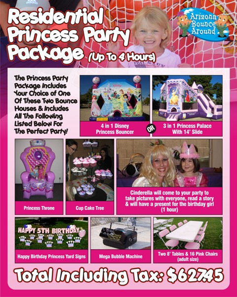 Princess birthday party package 